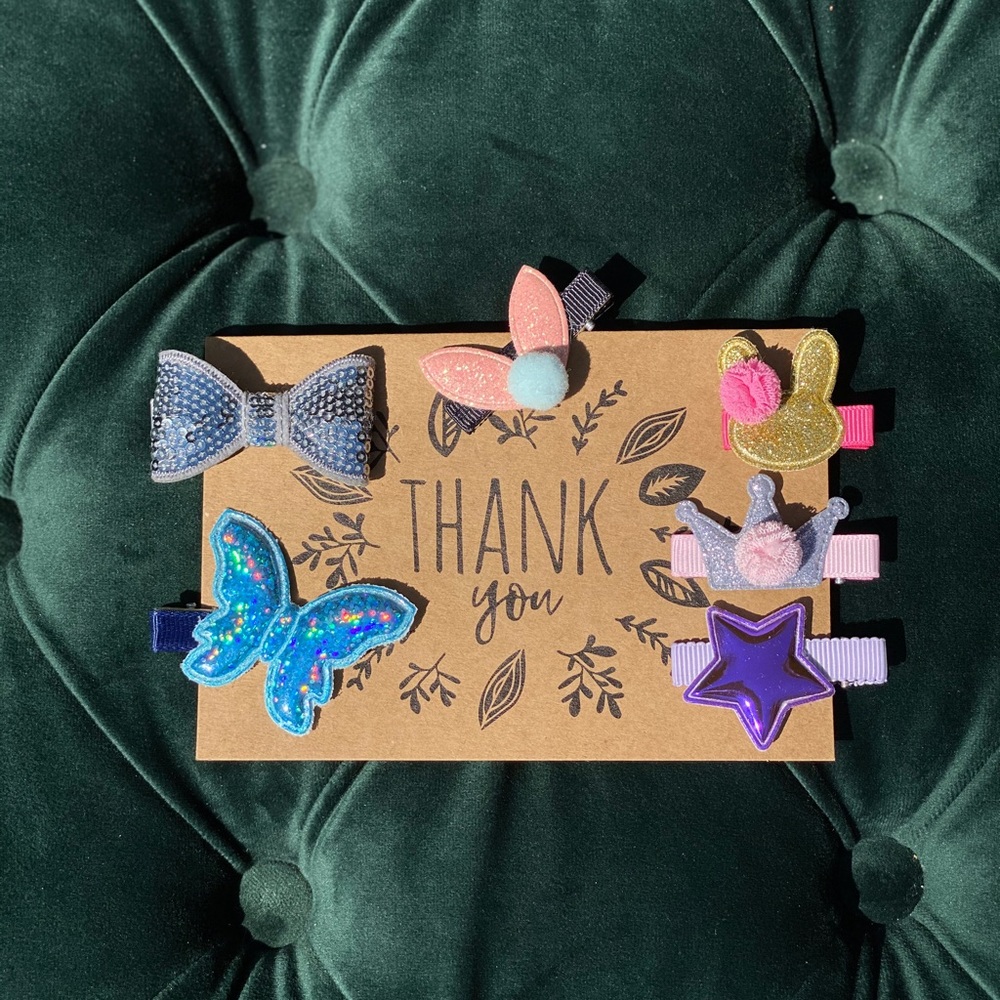 Girls Accessories Hair Clips 6 Piece Bundle